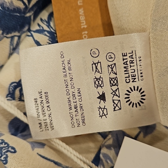 💕REFORMATION💕 Kourtney Dress ~ Pompadour Blue Floral Bird Print 12 NWT - Picture 16 of 16